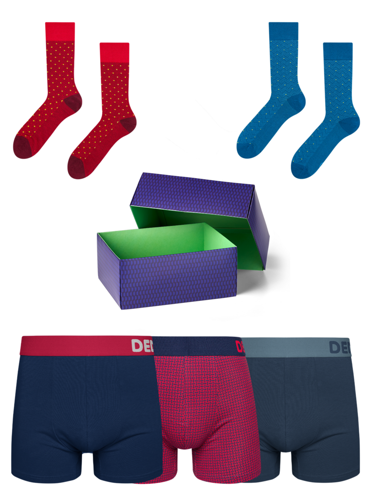 Obrázok produktu Ensemble cadeau - Boxers et chaussettes colorés  